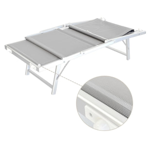 Lettino prendisole in alluminio e tela grigia Bagnino