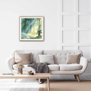 Affiche Bosquet ombragé Affiche + cadre en bois - Chêne