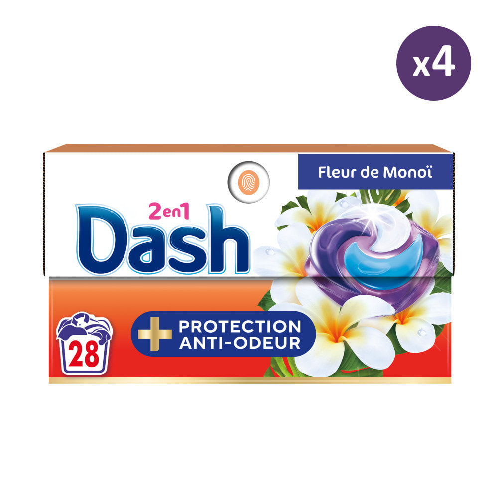 4x28 Pods Fleurs de Monoï - Lessive en Capsules Dash