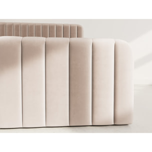 Alice - lit coffre - 160x200 cm - en velours - Taupe