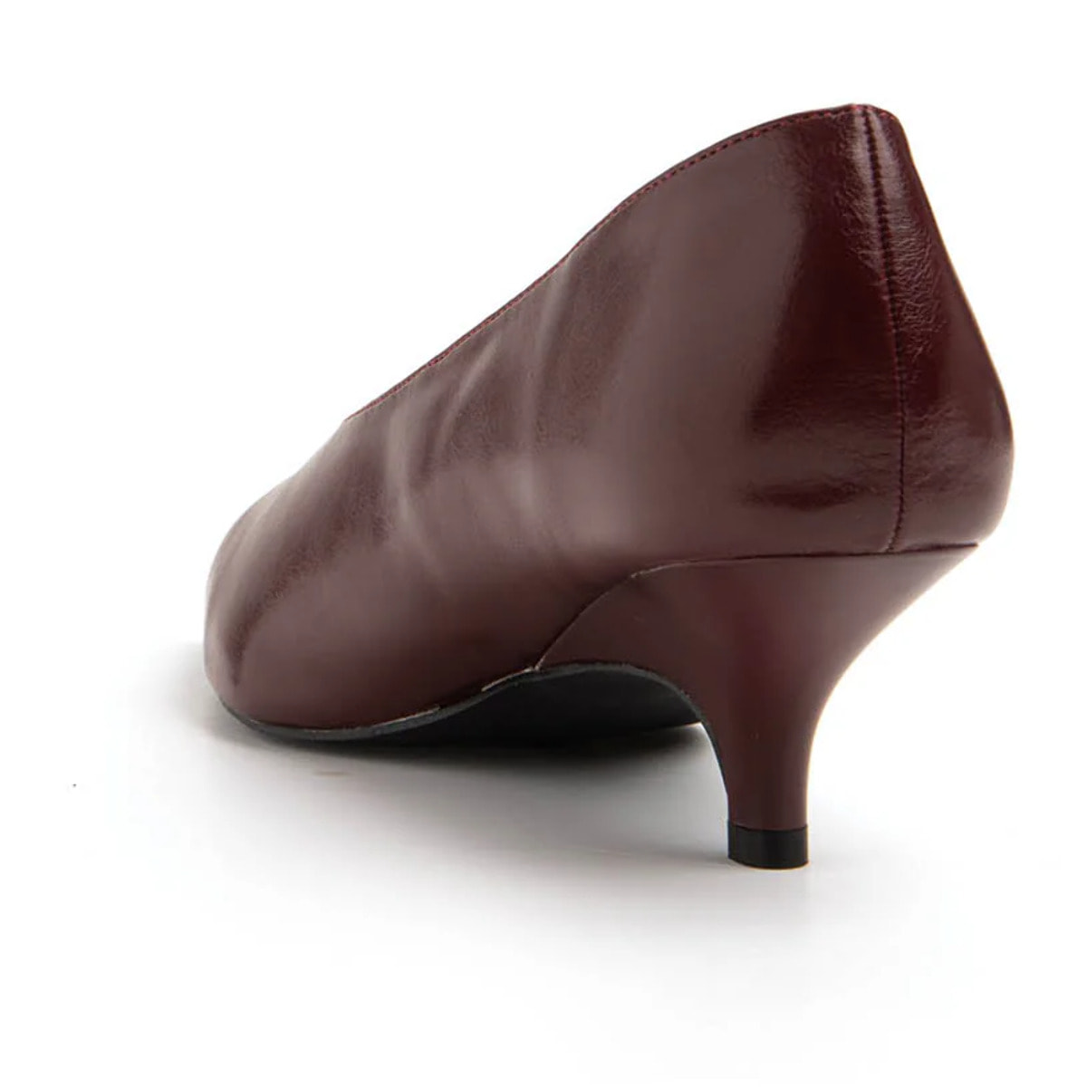 Decolleté con scollo a cuore e tacco 3 cm - BORDEAUX