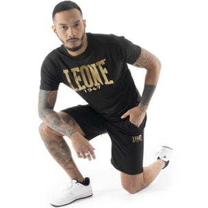 T-shirt da uomo a manica corta in cotone elasticizzato Leone Stripe Gold