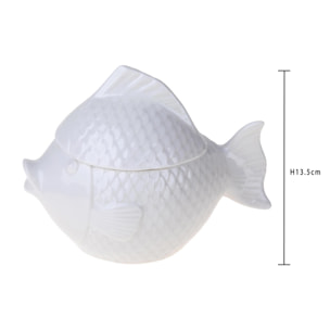 Contenitore pesce - Pezzi 1 - 18,3xH13,5x12,6cm - Colore: Bianco - Bianchi Dino -