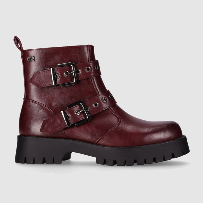 Botines - Vino - Tacón: 5 cm
