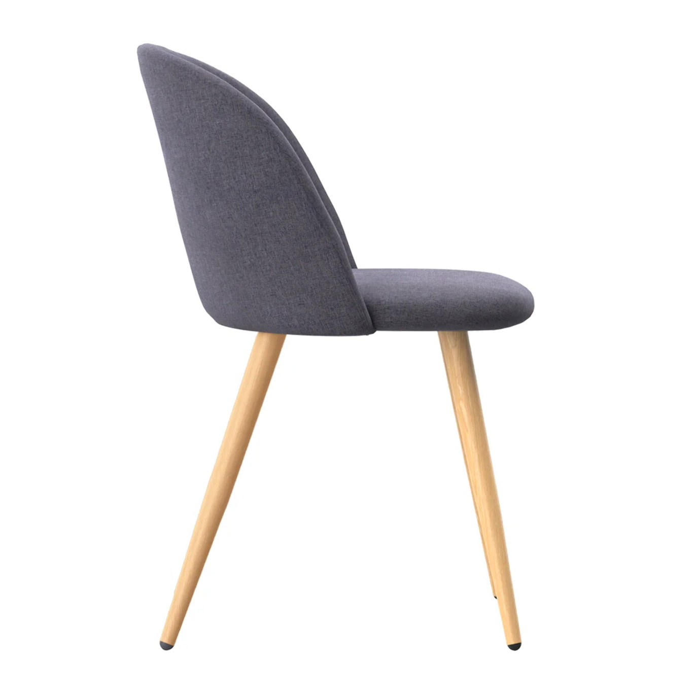 Lot de 2 chaises en tissu gris foncé et pieds en métal - Cozy