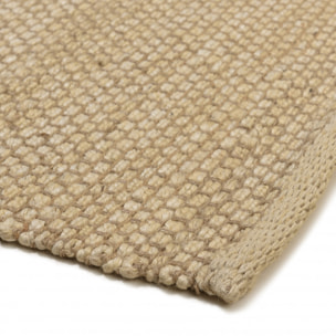 QUENTIN - Tapis rectangulaire 160x230cm en jute et coton beige