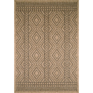 Nature - tapis aspect jute à motifs losanges marron