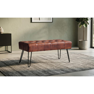 Banco de Piel Caprina 96 Cm Estilo Industrial Moderno