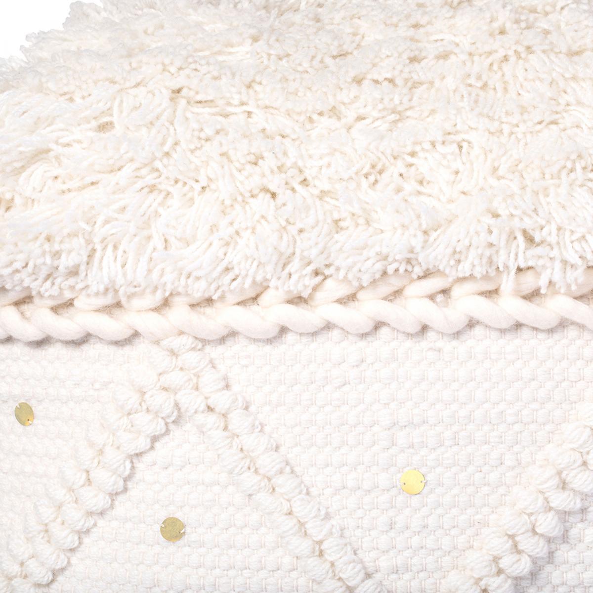 Tabouret semi artisanal en laine PAPA