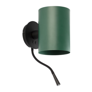 GUADALUPE Lampe applique avec lecteur con lettore noire/vert