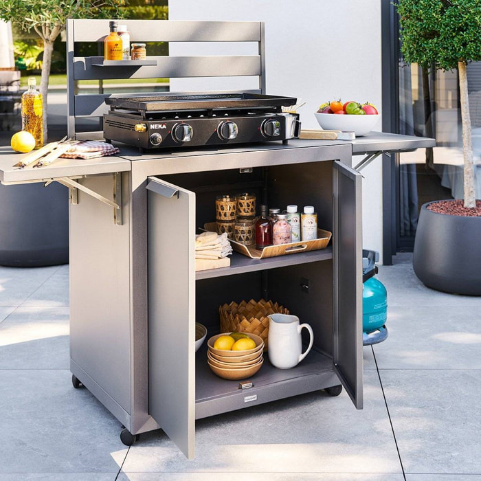 Desserte de jardin 2 portes Oxyana gris graphite