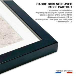 Poster coin d'ombre Affiche + cadre en bois - Noir