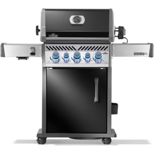 Barbecue gaz NAPOLEON Rogue RPS425RSIBPK2FRR noir 5 bruleurs sur chariot,  60x45 cm bruleurs latéral et arrière infrarouge