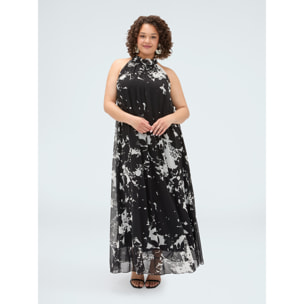 Fiorella Rubino - Vestido largo Free estampado foliage - Negro