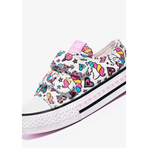 Sneakers in tela con unicorno