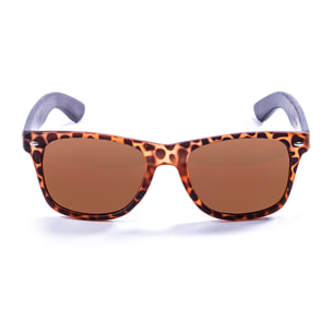 Gafas de sol OCEAN BEACH WOOD - Patilla marrón bambú con montura carey y / Marrón