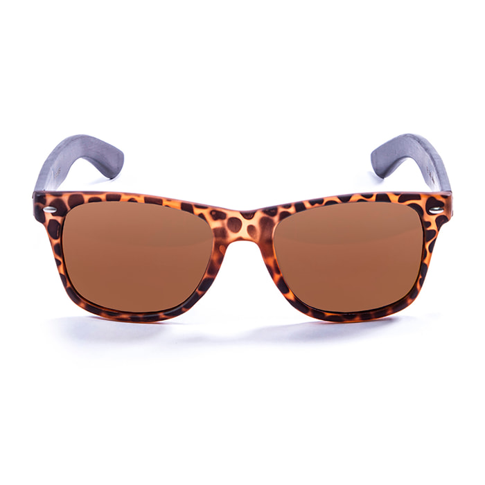 Gafas de sol OCEAN BEACH WOOD - Patilla marrón bambú con montura carey y / Marrón