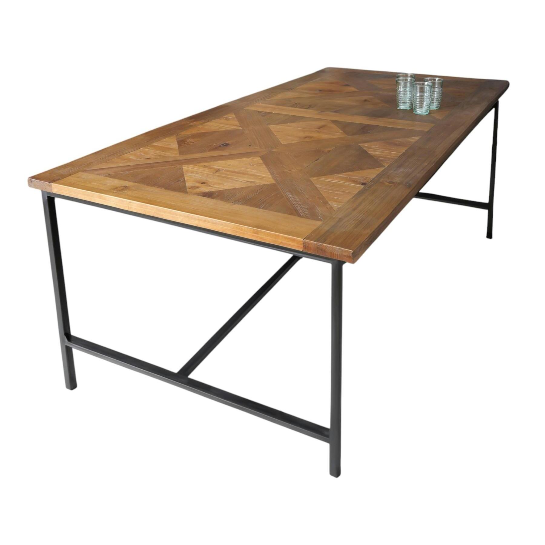 Table à manger décor marqueterie 200 cm VARSOVIE