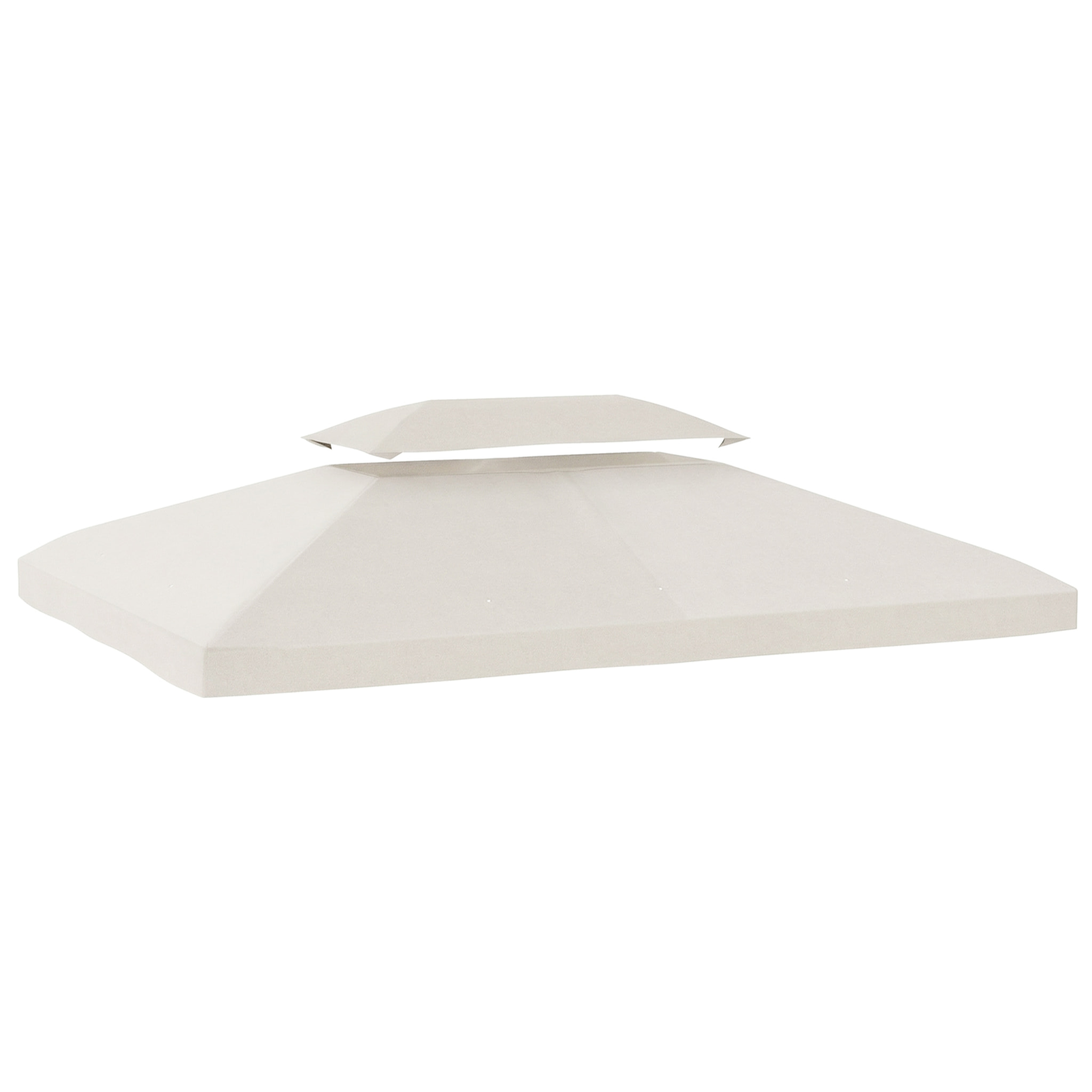 Techo de Repuesto para Cenador, 4x3 m, Cubierta de Repuesto con Techo Doble, 10 Orificios de Drenaje y Protección UV, SOLO Toldo de Recambio para Pabellón Gazebo, Blanco Crema