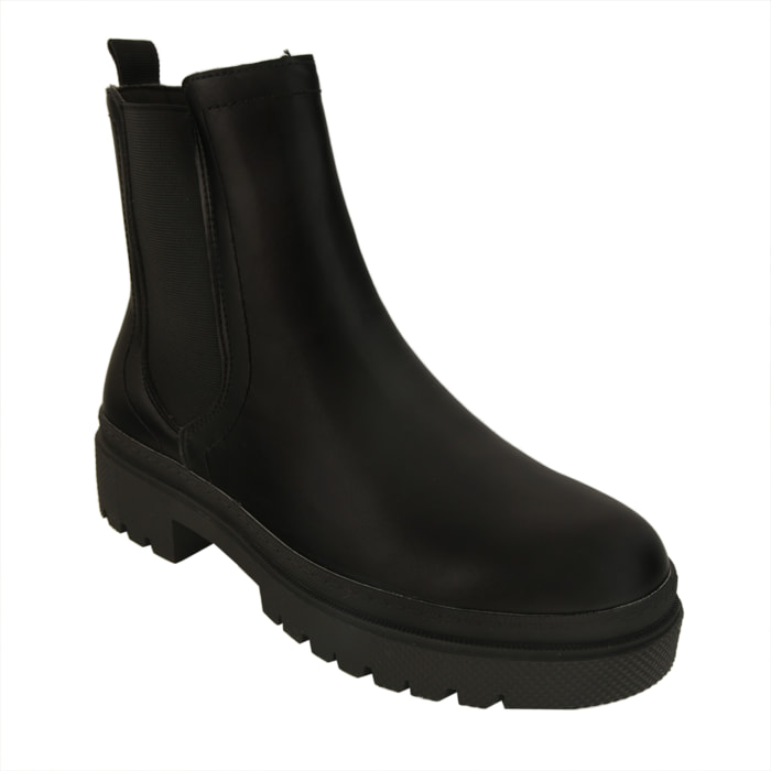 Stivaletti in simil pelle con banda elastica laterale