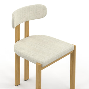 Chaises Elsa en tissu beige et pieds métal - lot de 4
