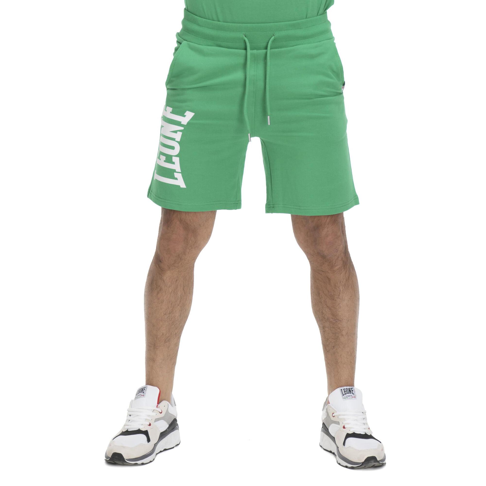 Pantalón corto de hombre con gran logo Leone Basic