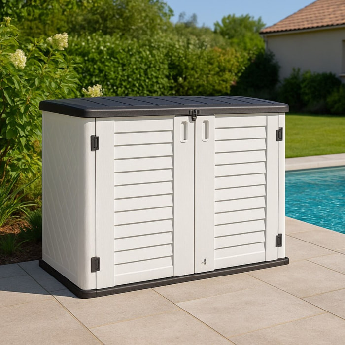 Armadio contenitore basso in resina bianca 125x73x104 cm – Andy