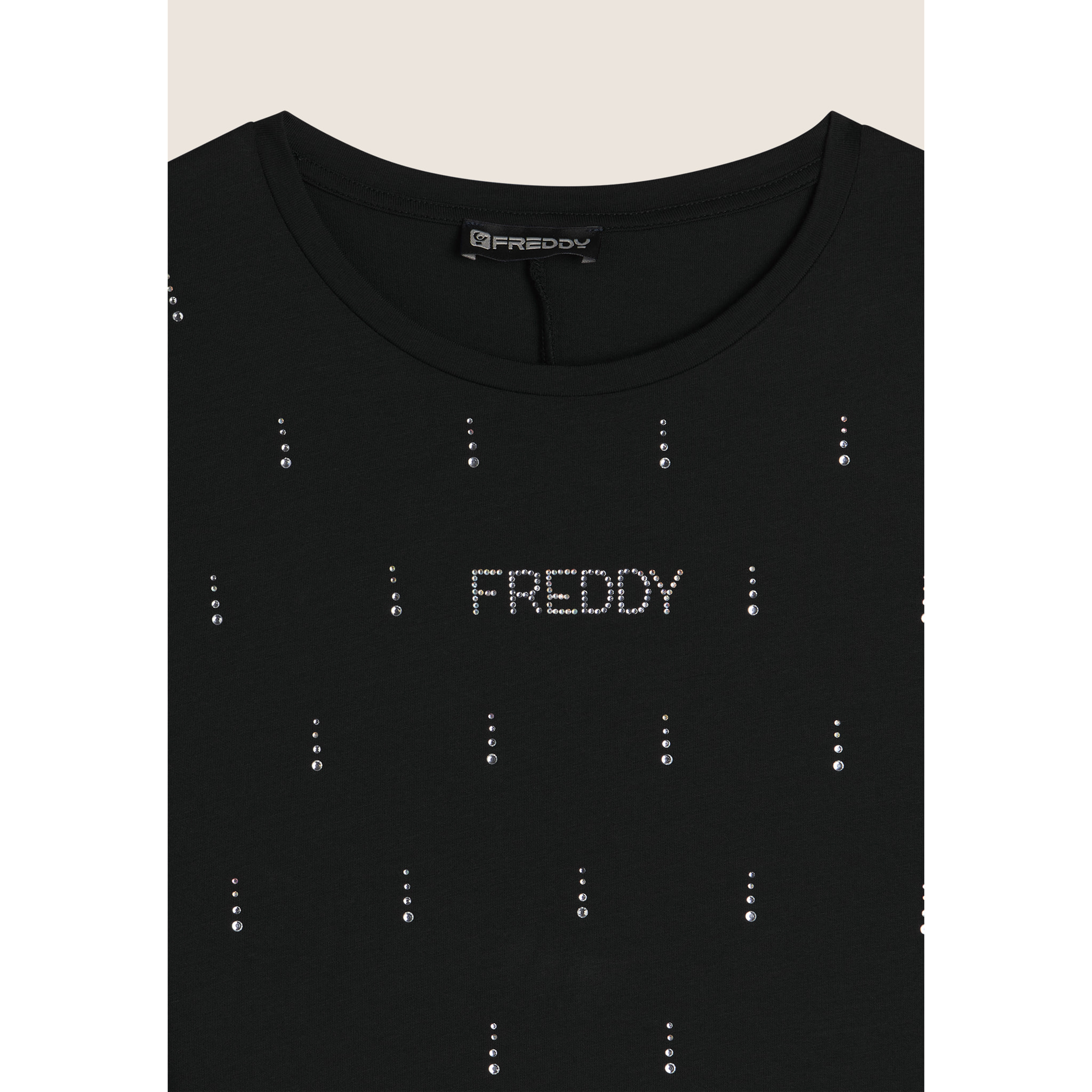 Vestito Svasato con Strass in Jersey Modal