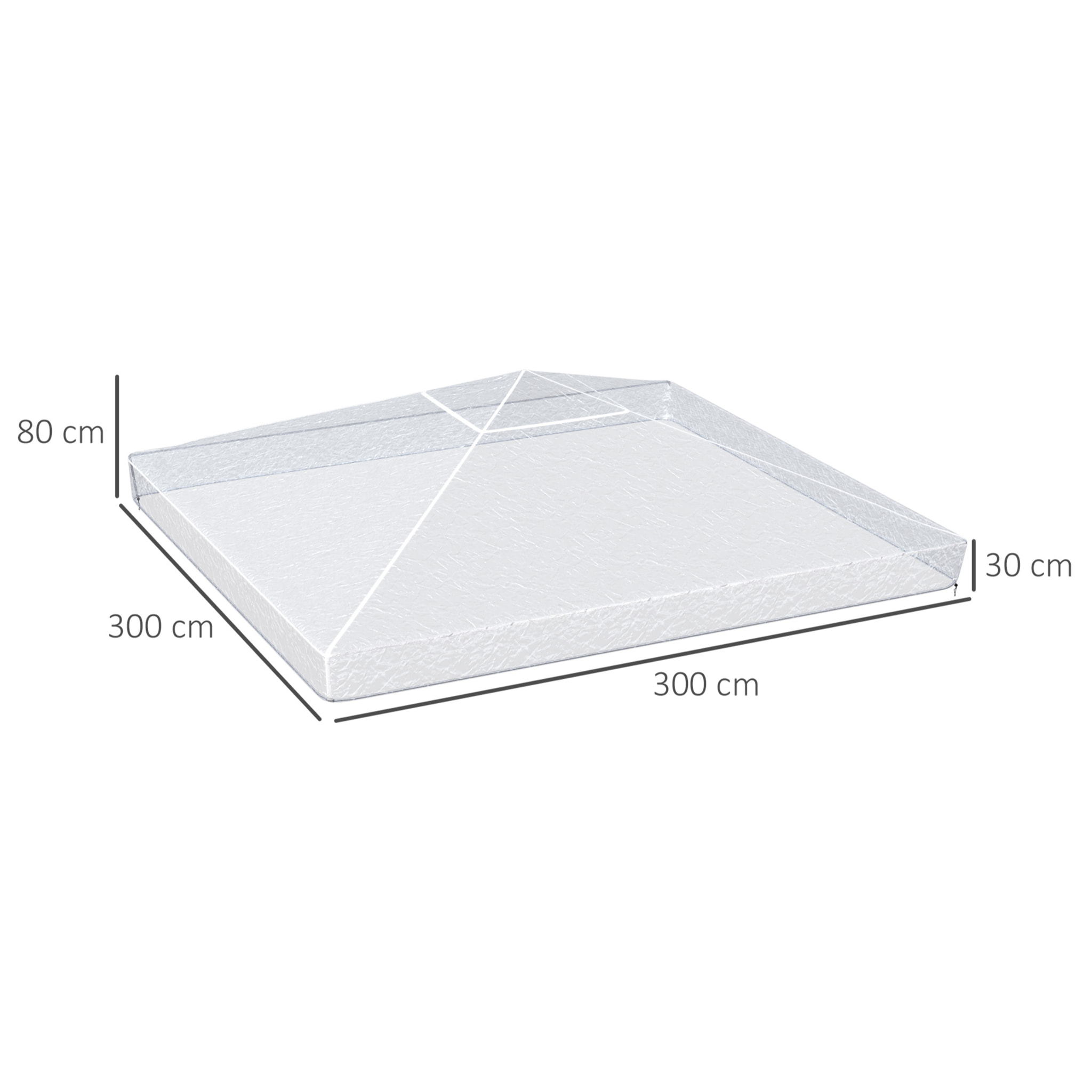 Cubierta Protectora para Gazebo 3x3 m Cubierta Impermeable para Pérgola Toldo Carpa Funda Protectora Protección contra la Intemperie Transparente