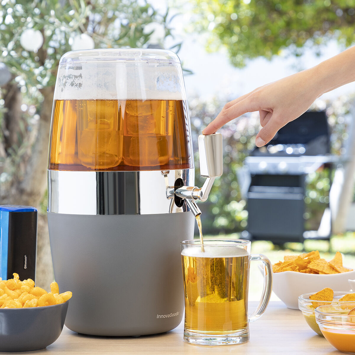 Pack Dispenser di Birra Refrigerante InnovaGoods e 2 Occhiali da Sole Arrotolabili Sunfold France
