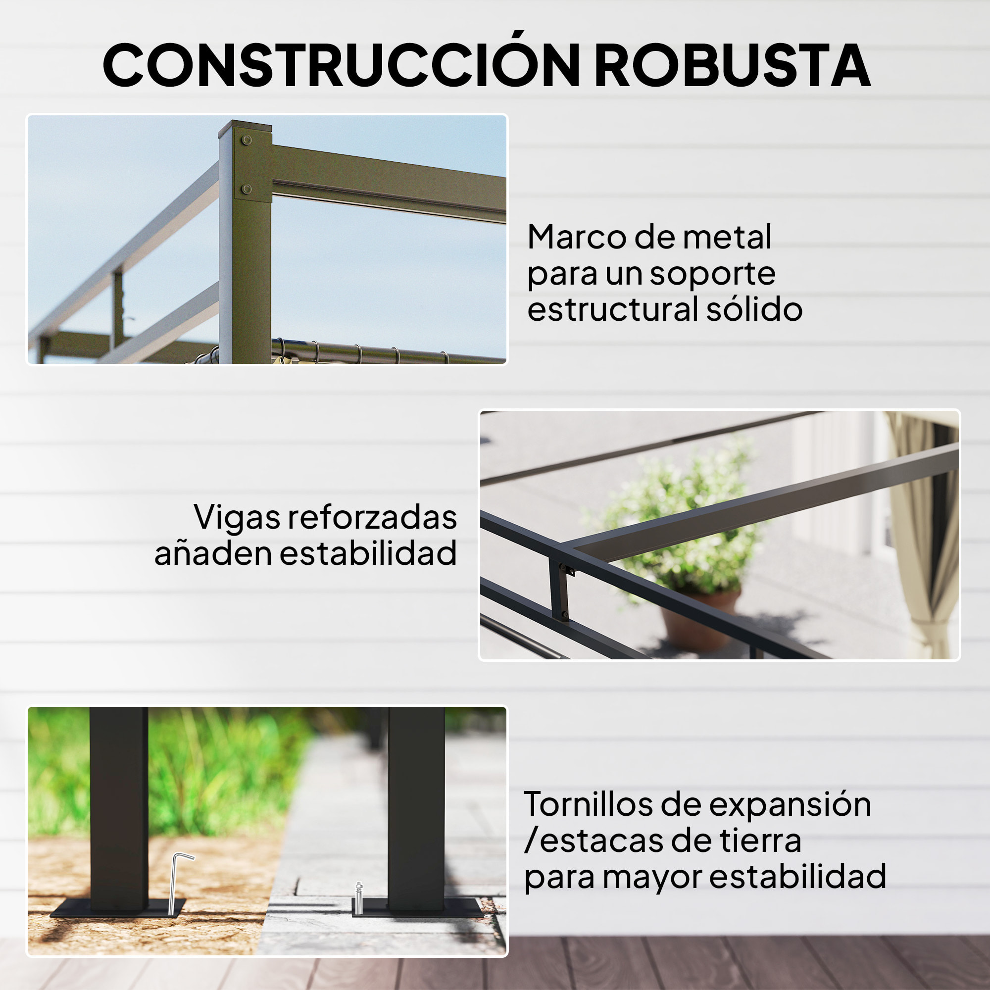 Pérgola de Jardín 3x3 m con Techo Retráctil y 4 Cortinas, Cenador de Jardín con Protección UV30+, Impermeable, Estructura Metálica, Pabellón para Patio, Terraza, Exterior, Beige