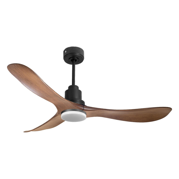 Ventilateur de plafond Réversible  Thermostat Dimmable Wifi Moteur à courant continu Toits en pente Télécommande Lumière à trois tons Hypersilence Mémoire