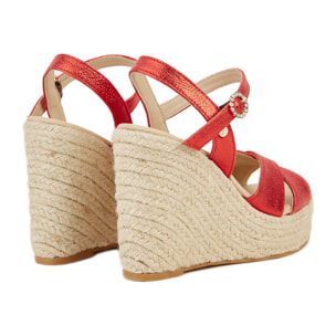 Sandalias de Cuña para Mujer - LA VALETA CARINA Rojo