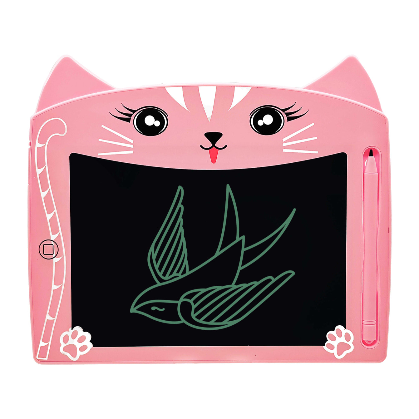 Tavoletta grafica e scrittura LCD da 8 pollici, design Kitten. Portatile, con blocco di cancellazione.