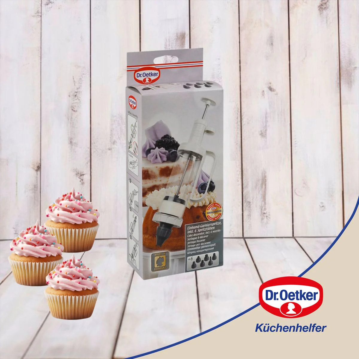 Seringue de pâtisserie et 6 embouts à motif Dr. Oetker Baker Edition