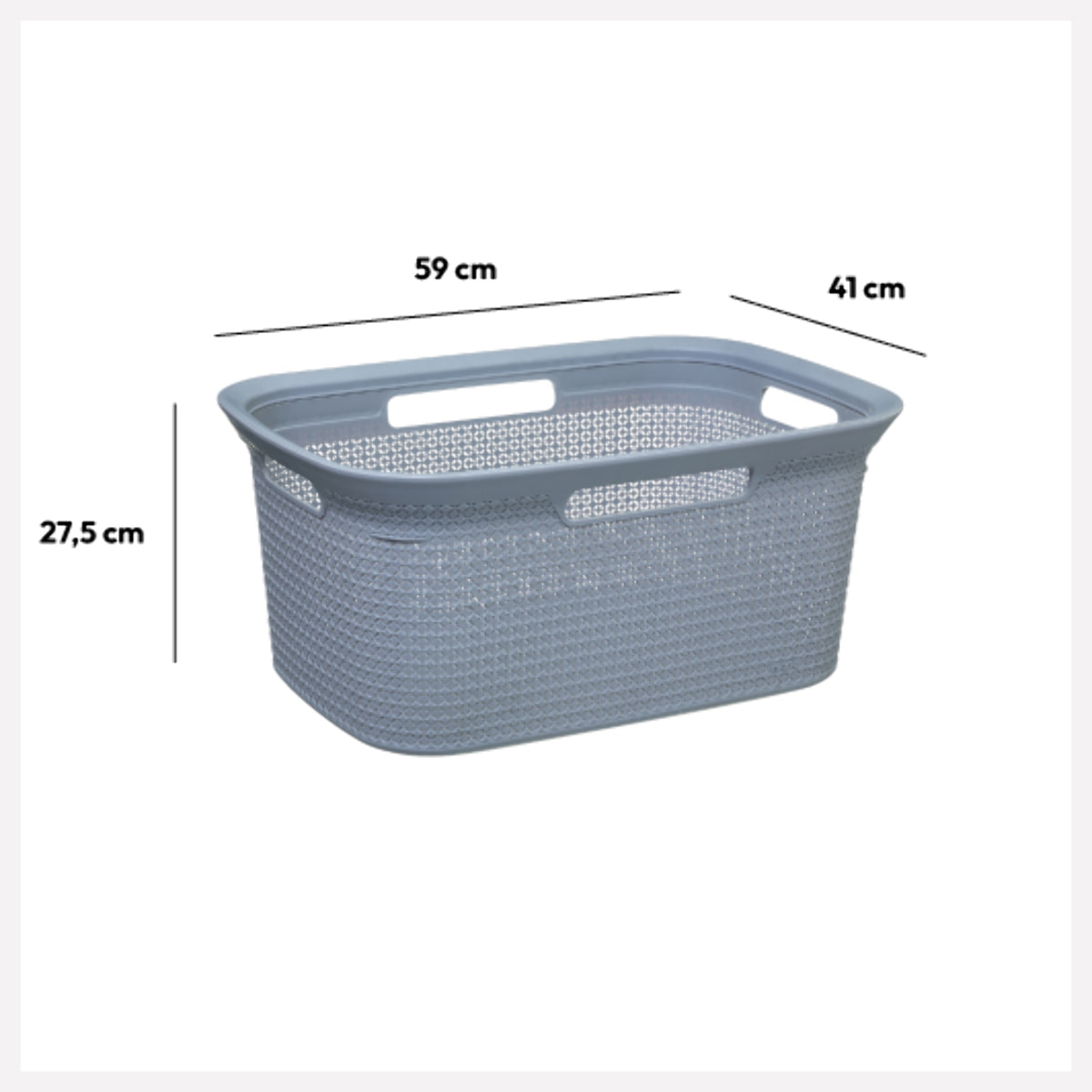 Corbeille à linge 45L Gris Scandi
