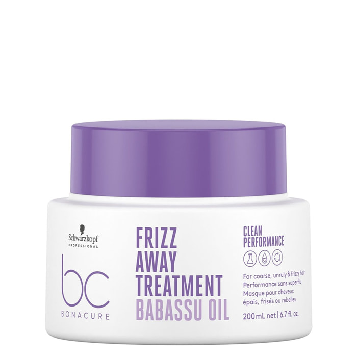 BC Bonacure Frizz Away - Masque anti-frisottis cheveux rebelles, épais et frisés