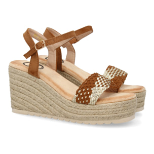 Sandalias de cuña de yute para mujer, comodas y elegantes, diseño moderno.