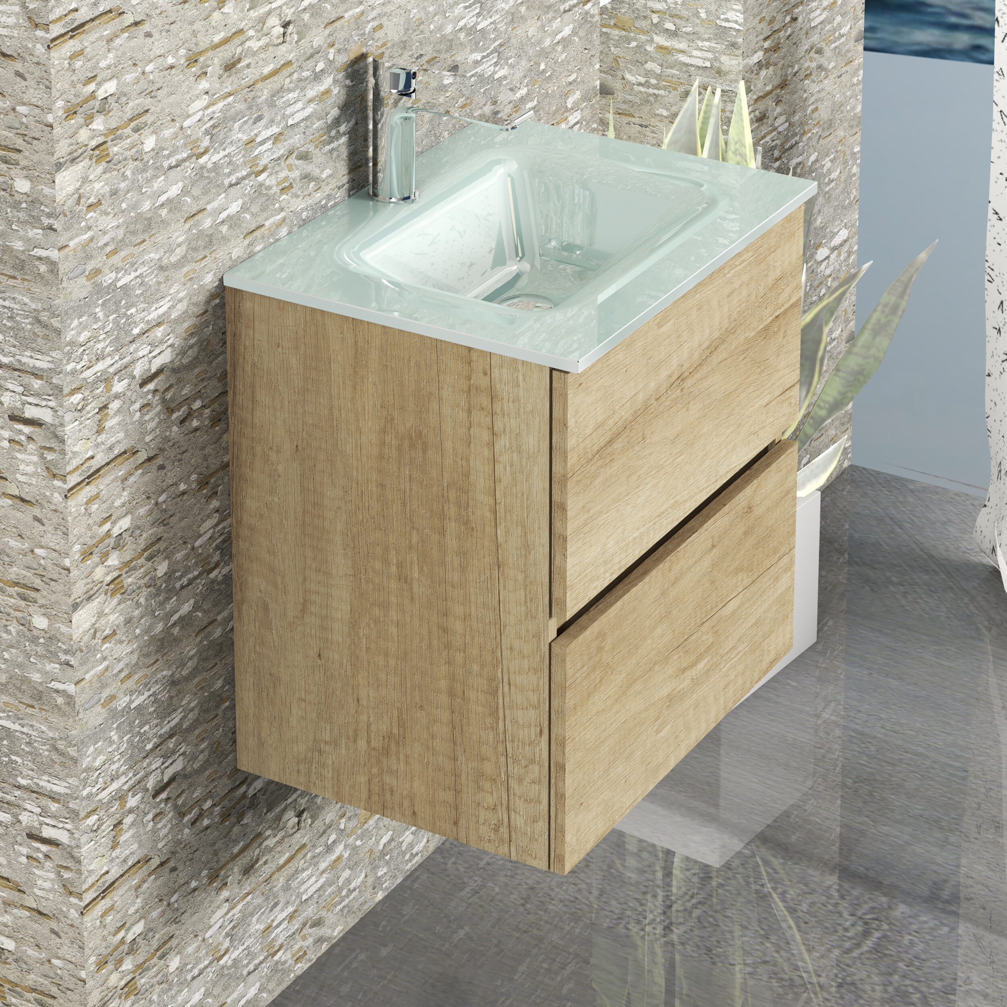 Conjunto de baño BERLIN Alday, 50 cm, Nature