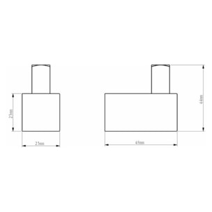 Multi set de deux crochets de salle de bain, chrome (ELEMULTI-SET1)