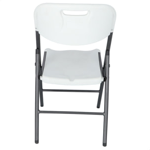 Well home - silla catering de estructura metálica acabado blanco, 45x53x87 cm