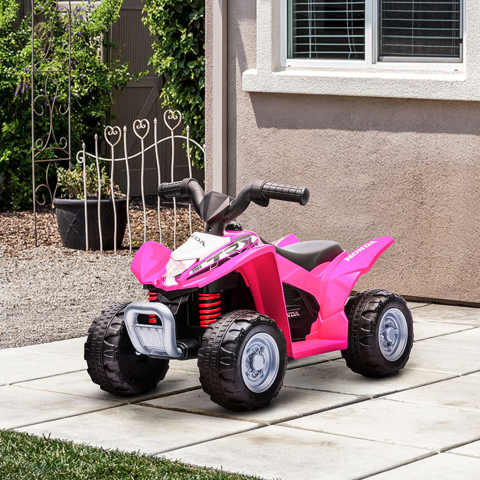 Quad électrique enfant 6V 30W HONDA TRX 250X V max. 2,8 Km/h phare LED klaxon rose