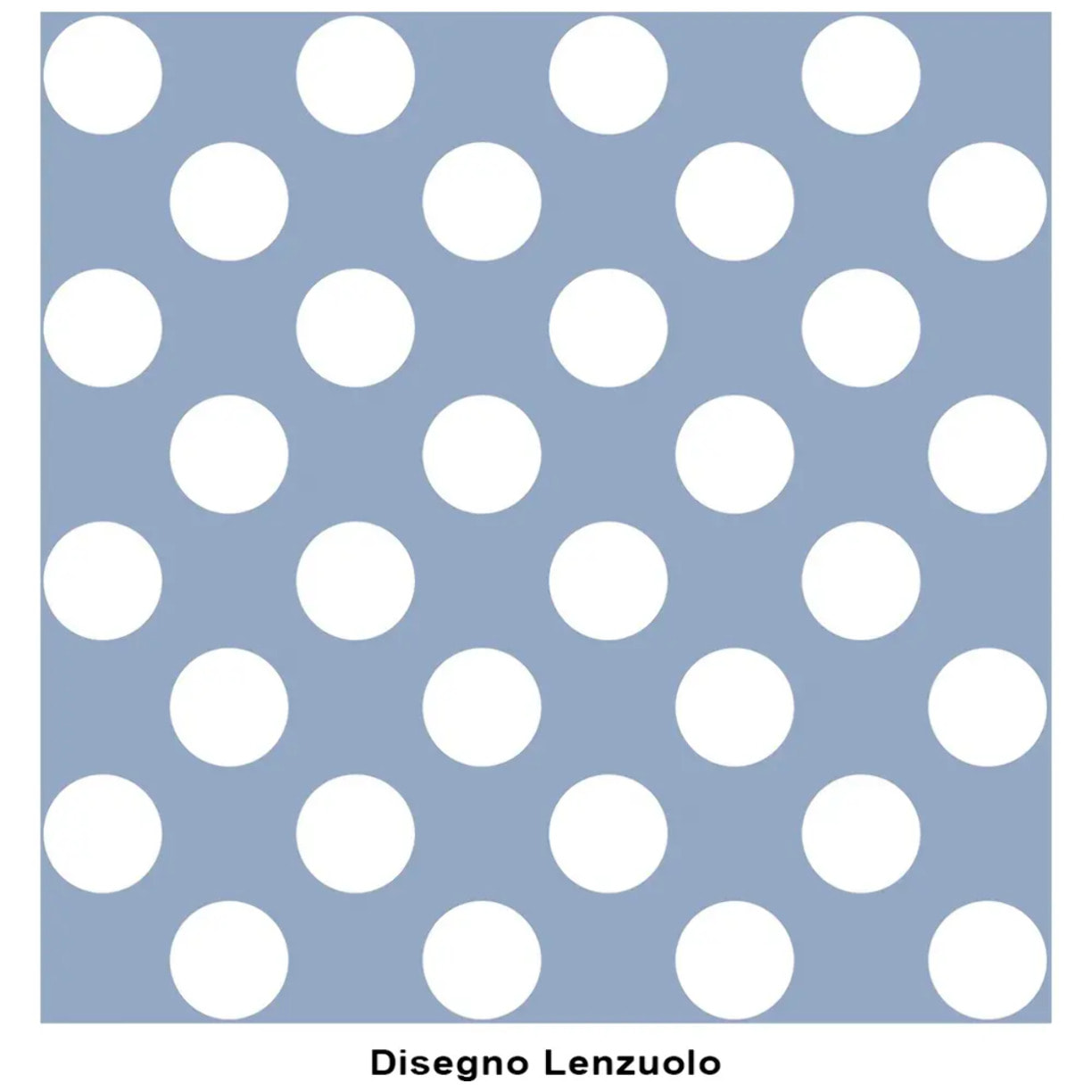 Lenzuolo superiore POIS AZZURRO 100% Cotone e Made in Italy a pallini retrò