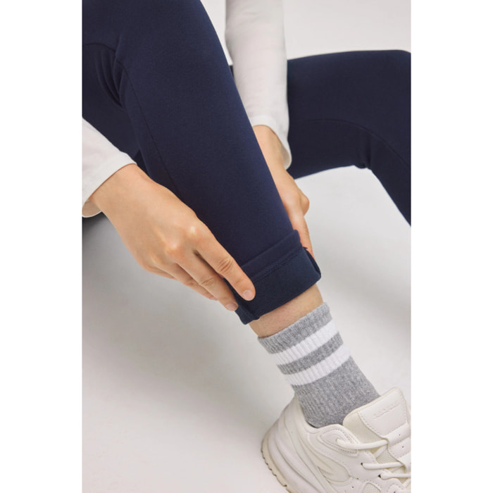 Comodi leggings termici in pile blu navy