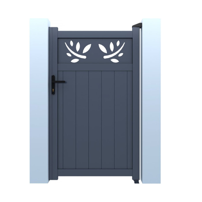 Portillon aluminium avec décor "Mathéo" - 100 x 140 cm - Gris
