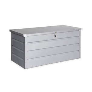 Coffre de jardin en métal - DETROIT- 385L gris aluminium