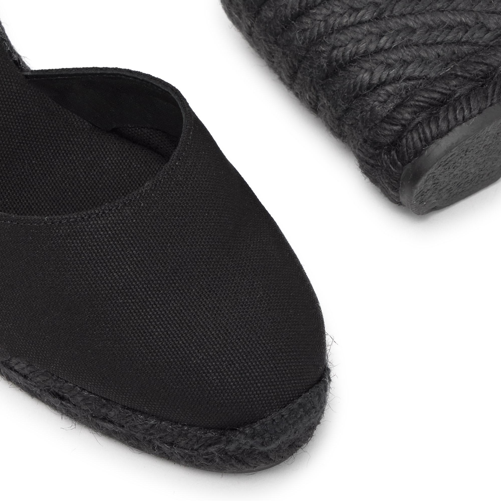 Alpargatas de cuña de mujer Carina en algodón orgánico, cierre mediante lazada