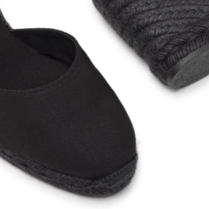 Alpargatas de cuña de mujer Carina en algodón orgánico, cierre mediante lazada