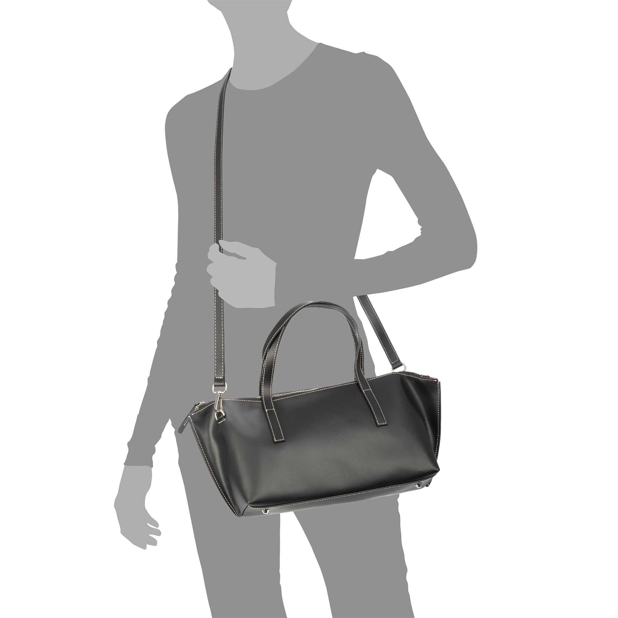 Badalucco bolso de hombro mujer. Piel auténtica Ruga.