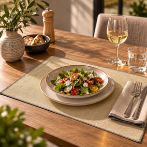 Lot de 6 sets de table en jute et contour gris 45x30cm